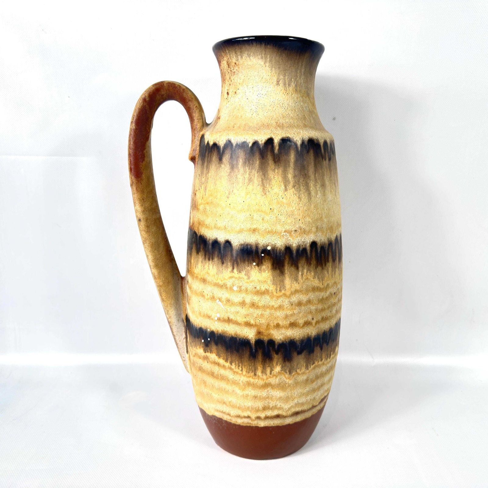Mid Century Scheurich Pottery Vase – 1960s German Floor Jug, 47 Cm photo vinterior