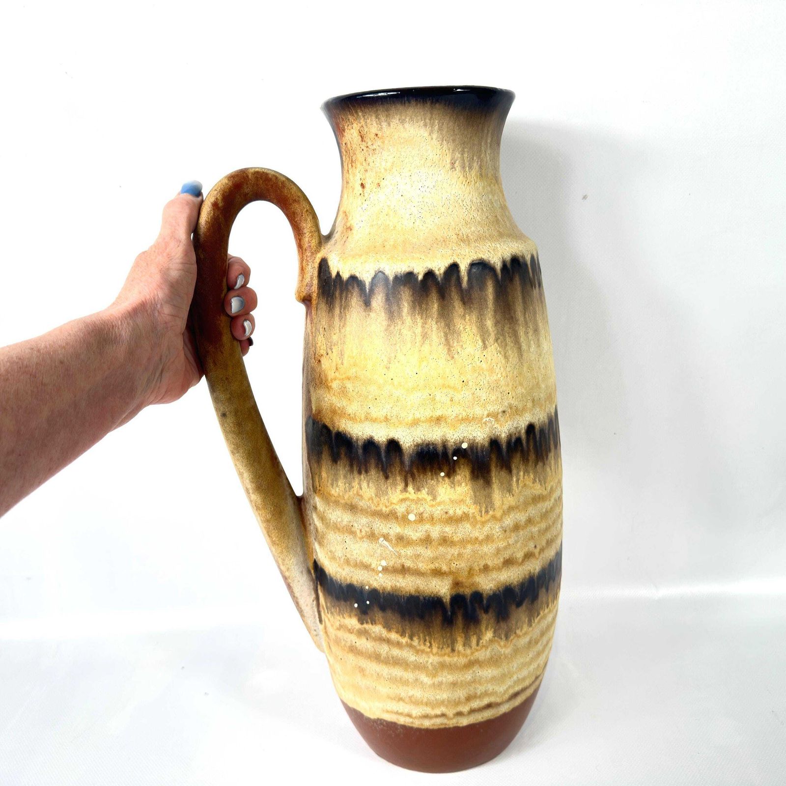 photo for sale Mid Century Scheurich Pottery Vase – 1960s German Floor Jug, 47 Cm