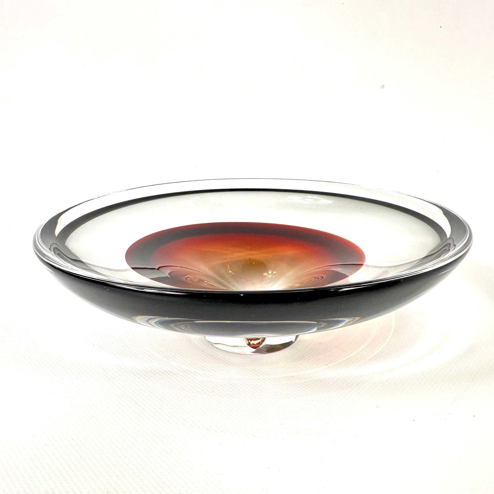Scandinavian Art Glass Bowl By Sven Palmqvist, 1950s Orrefors Swedish Design