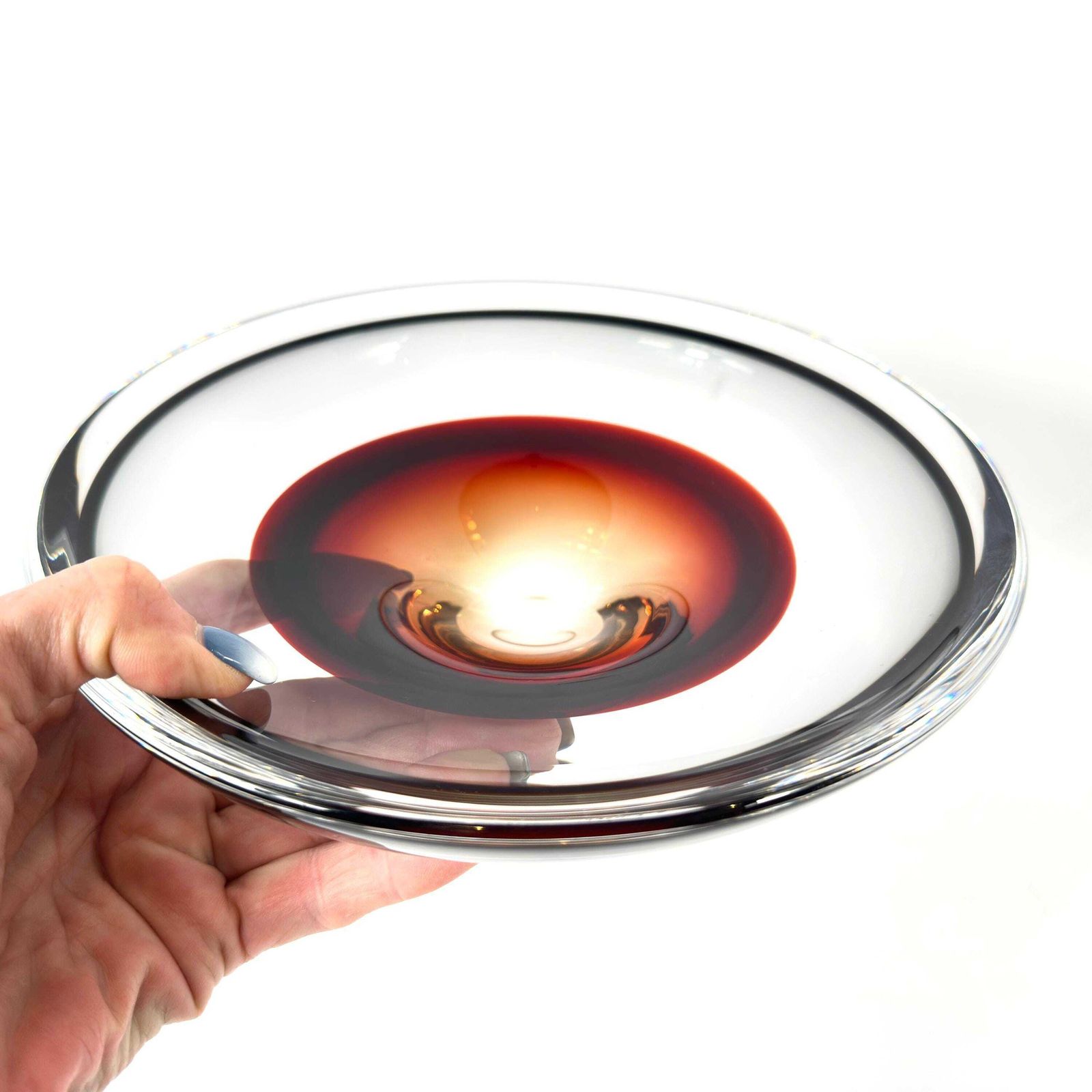 photo furniture Scandinavian Art Glass Bowl By Sven Palmqvist, 1950s Orrefors Swedish Design