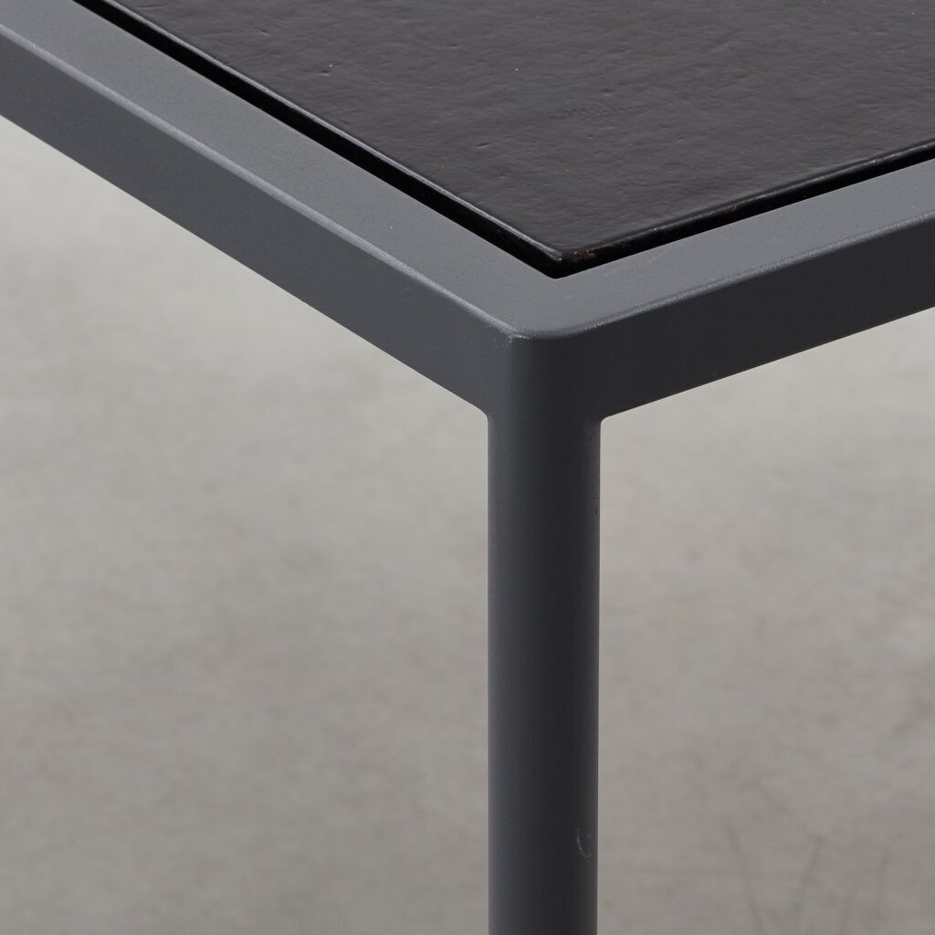 Jonas Bohlin Dining Table In Metal And Leather Sweden, Late 20th Century photo for sale
