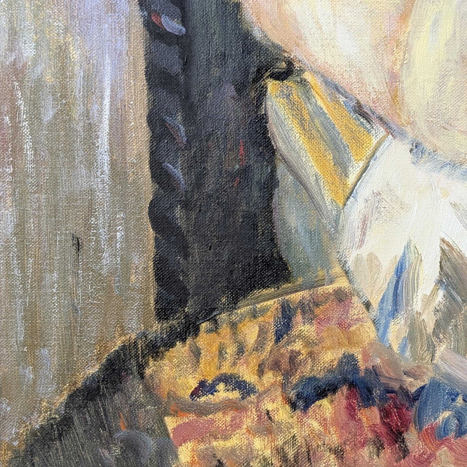Vintage 1980s French Expressionist Nude Woman Oil On Canvas Painting Signed J. Laporte photo vinterior