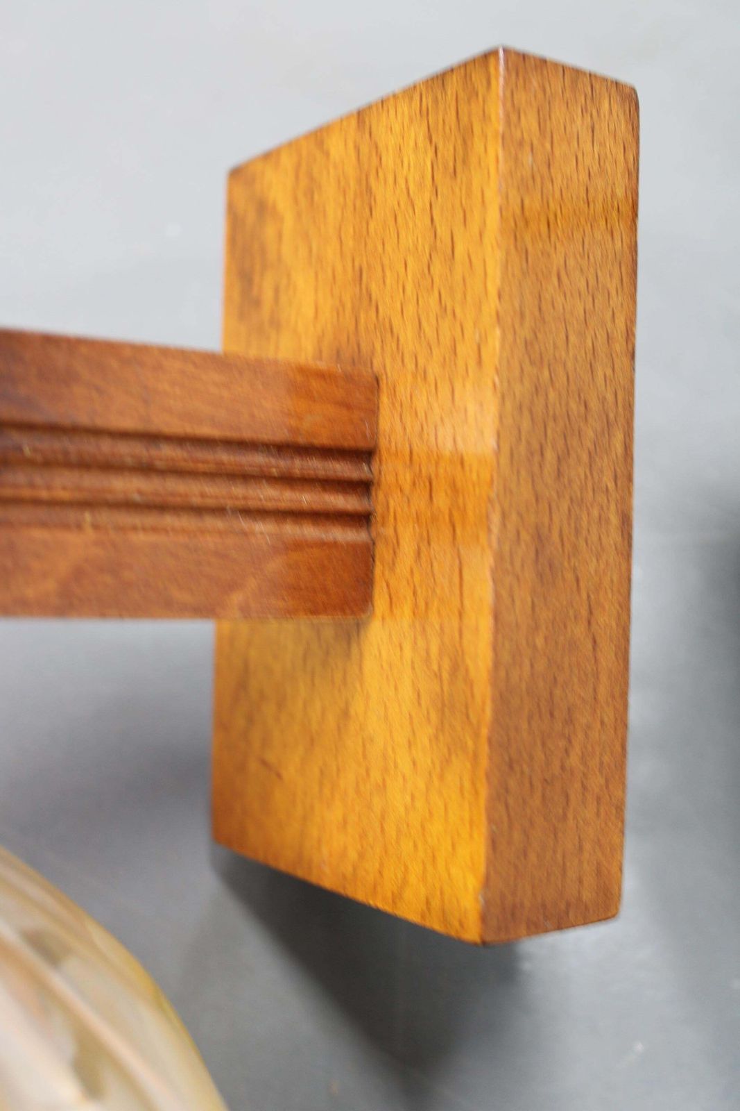 photo furniture Mid Century Wooden And Glass Wall Lamp, Czechoslovakia 1960s — Vintage Sculptura