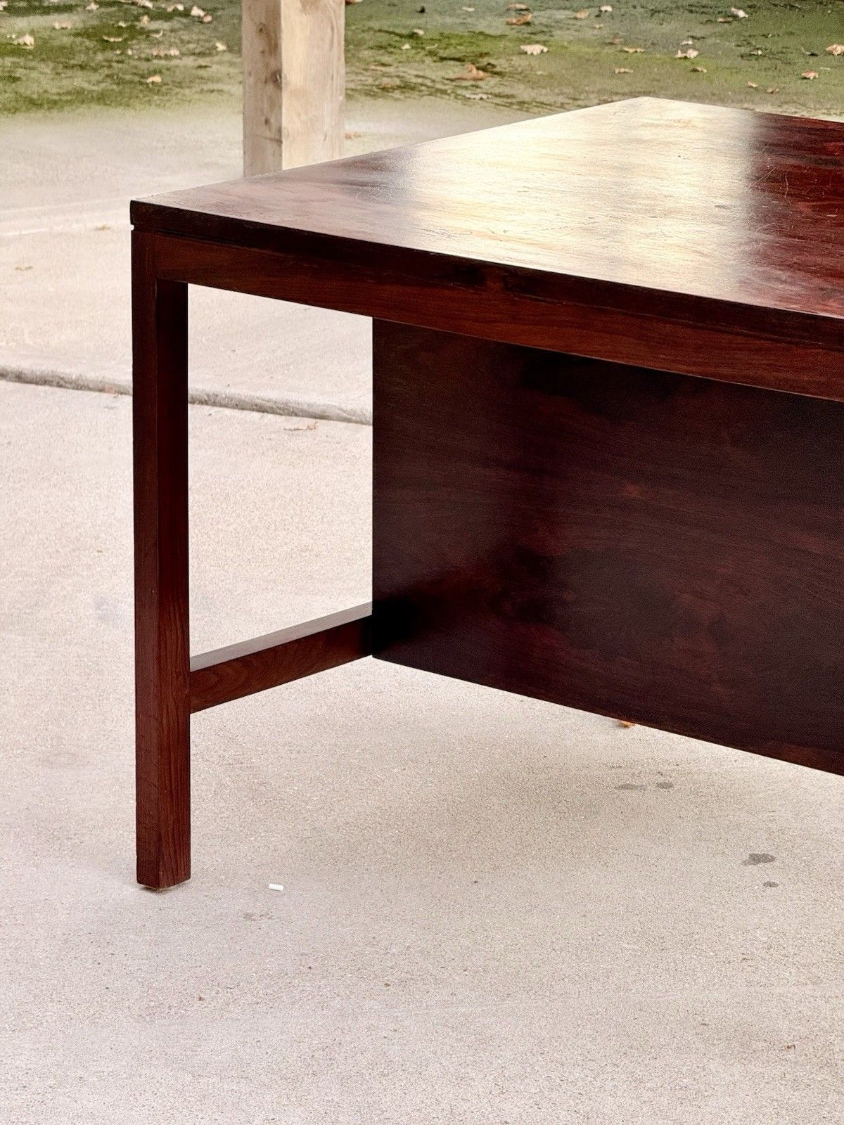 Large Mid Century Modern Danish Design Executive Desk Double Pedestal photo vinterior
