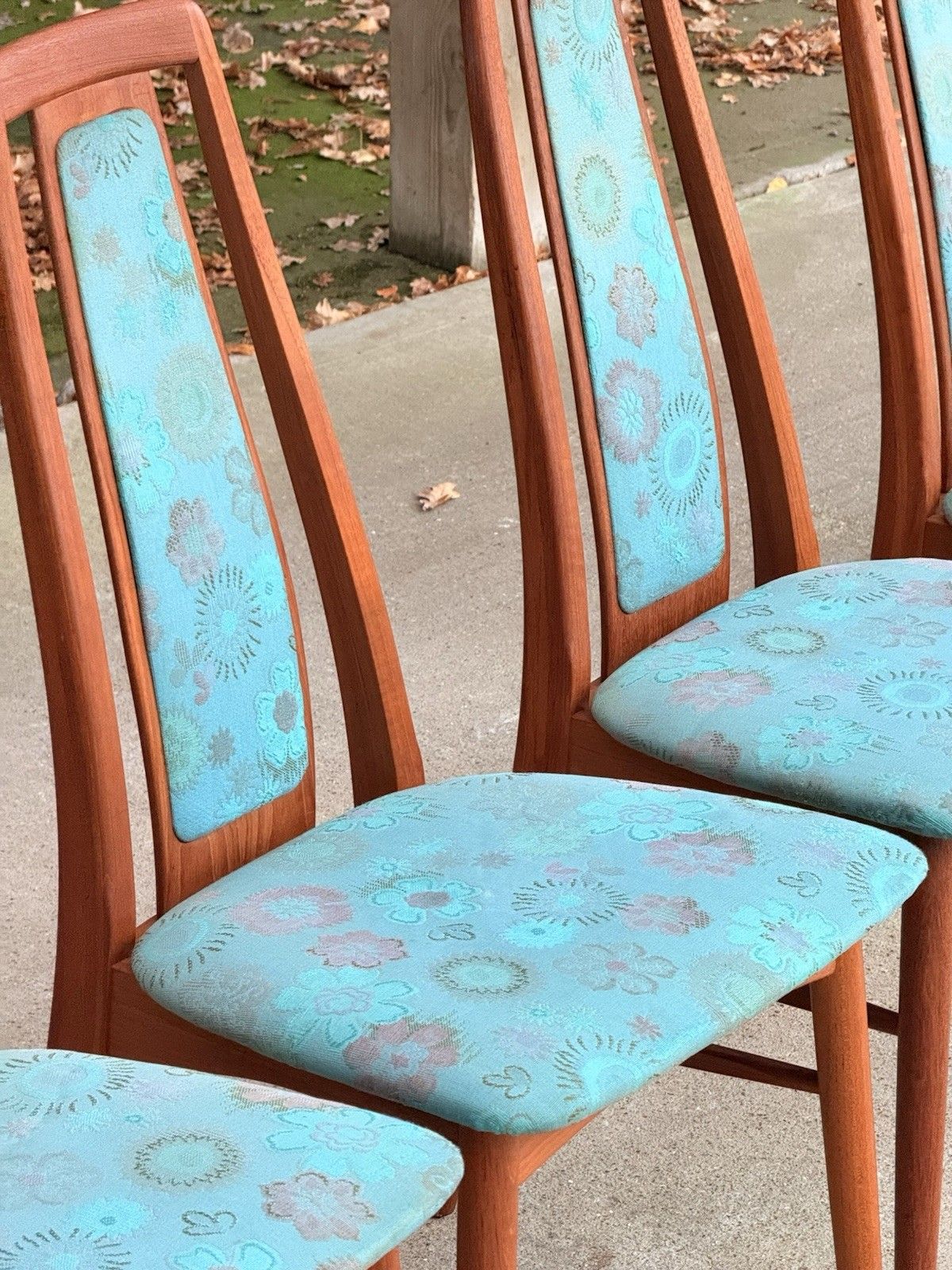 2850.0 Rare Set 6(4+2) Nils Koefoeds “Eva” Teak Dining Chairs, Danish Modern, Hornslet photo