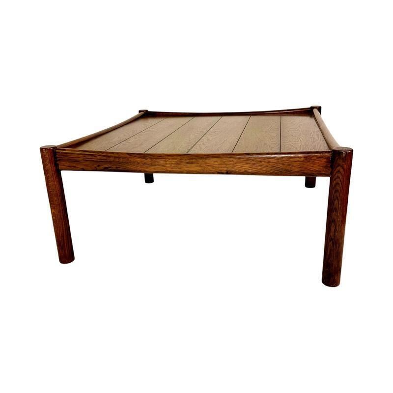 photo furniture Scandinavian Leather Sofa, Armchairs, And Coffee Table Set, 8 Pieces, 1960s
