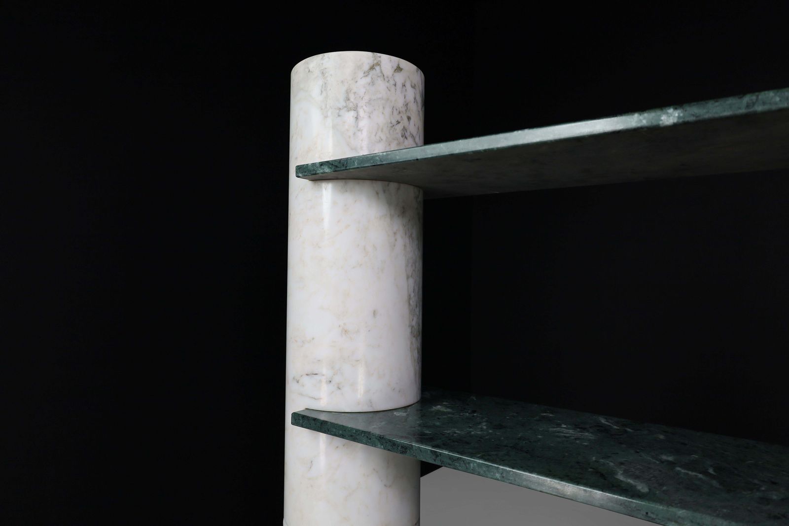 photo buy Angelo Mangiarotti "Loico" Bookcase In Green Alpi Verdi Marble For Skipper 1970s