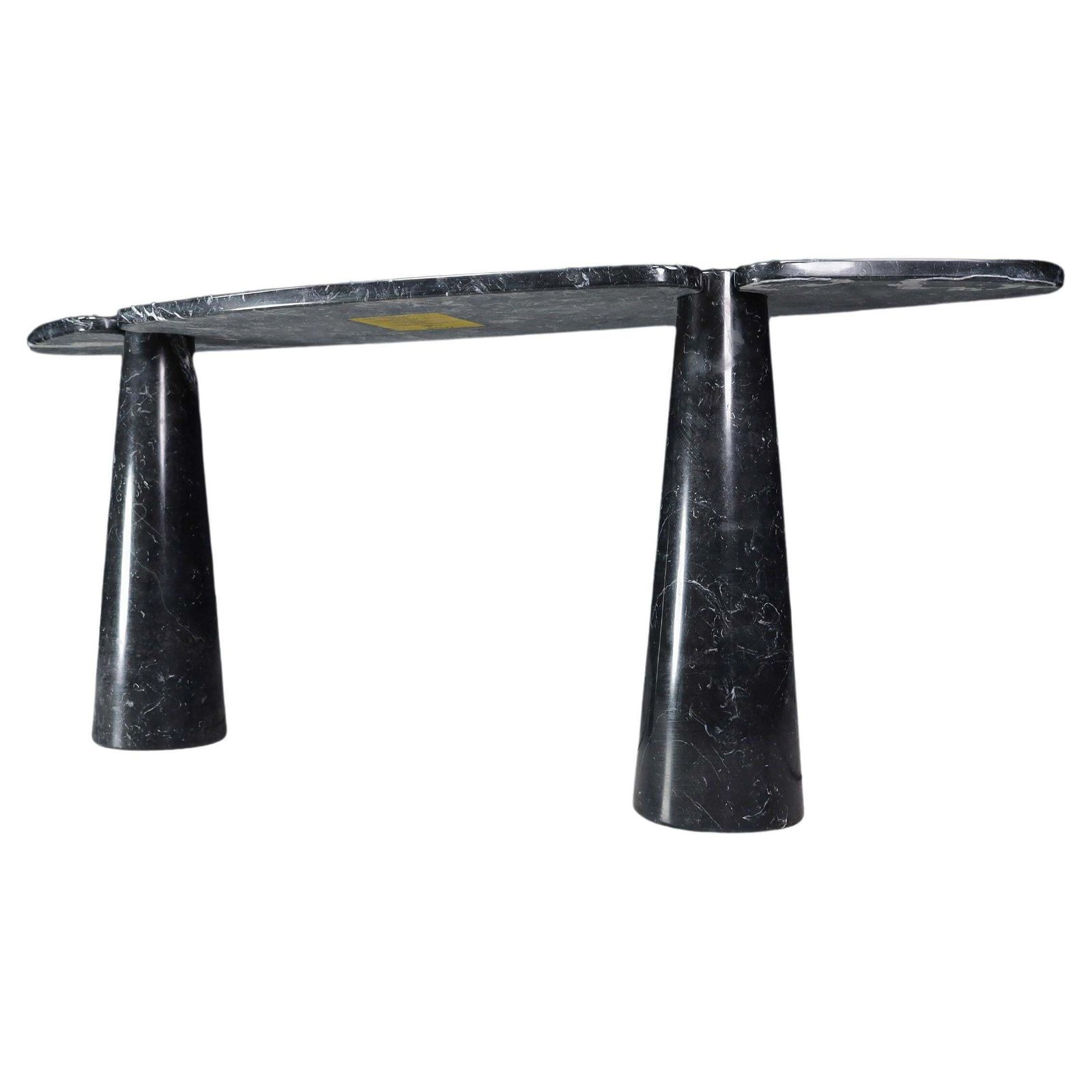 Angelo Mangiarotti For Skipper Black Marquina Marble "Eros" Console, Italy 1970s