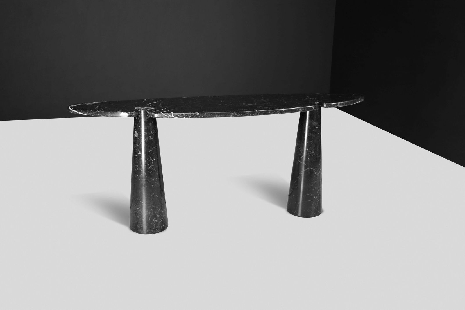Angelo Mangiarotti For Skipper Black Marquina Marble "Eros" Console, Italy 1970s photo 14225.0