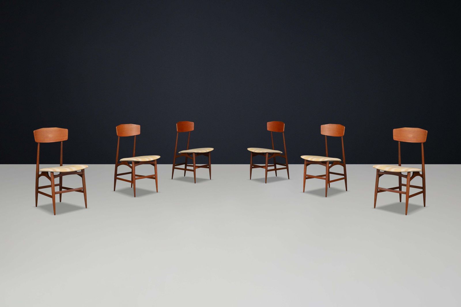 Set Of 6 Mid Century Modern Dining Chairs By Silvio Cavatorta, Italy, 1950s photo furniture