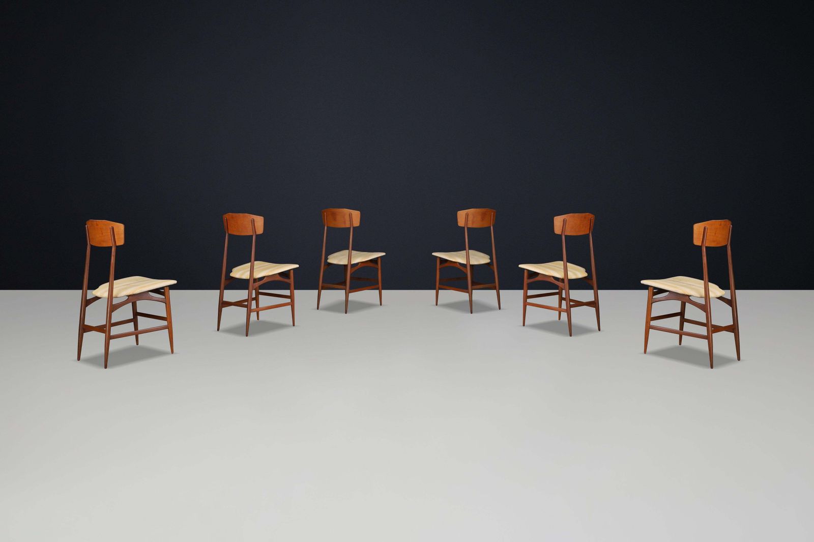 Set Of 6 Mid Century Modern Dining Chairs By Silvio Cavatorta, Italy, 1950s photo 5690.0