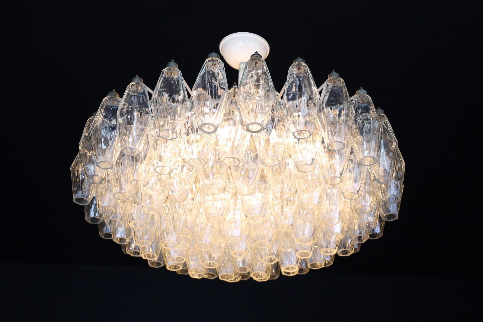 Midcentury Carlo Scarpa Poliedri Chandelier For Venini, Murano, Italy, 1960s photo furniture
