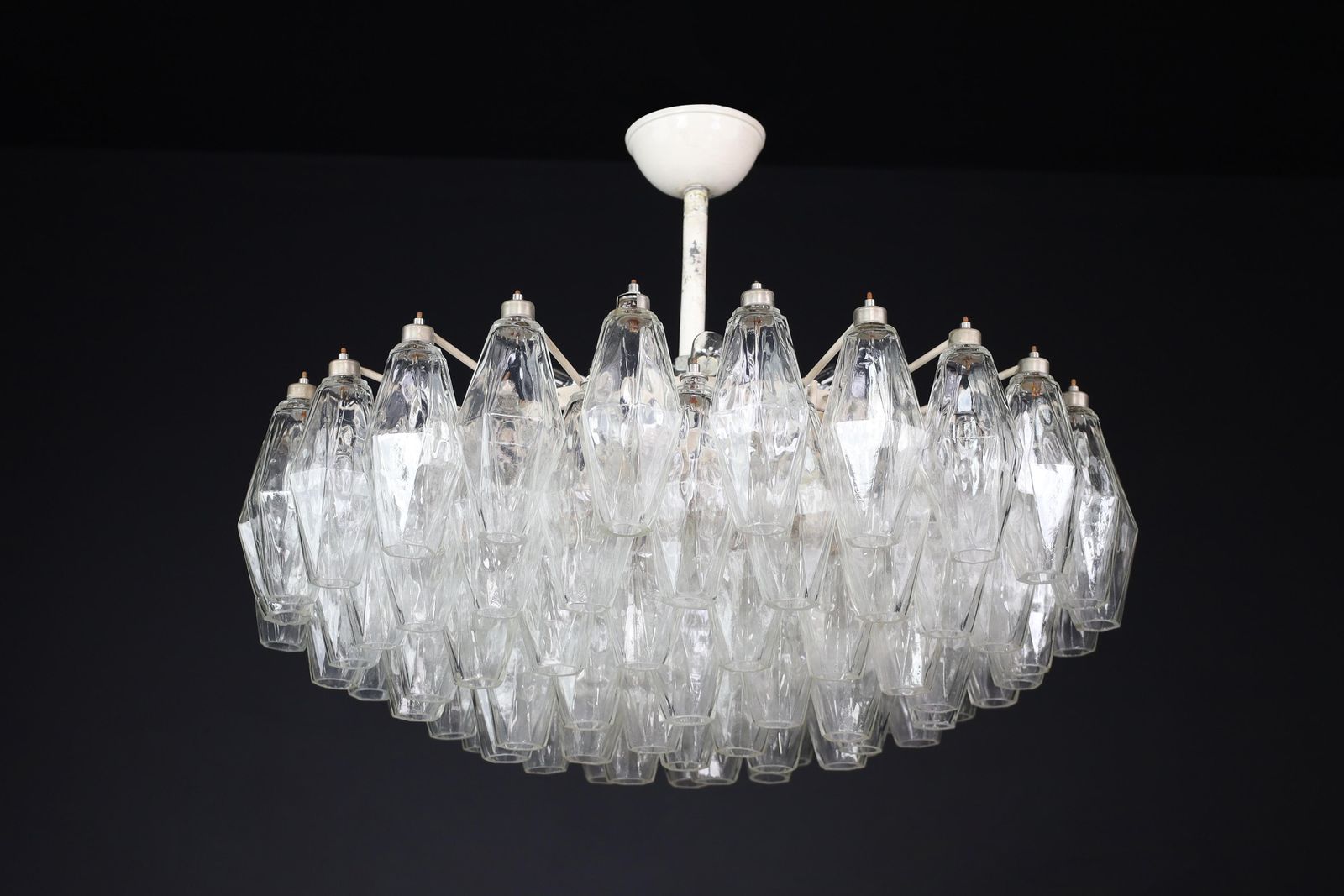 photo vinterior Midcentury Carlo Scarpa Poliedri Chandelier For Venini, Murano, Italy, 1960s