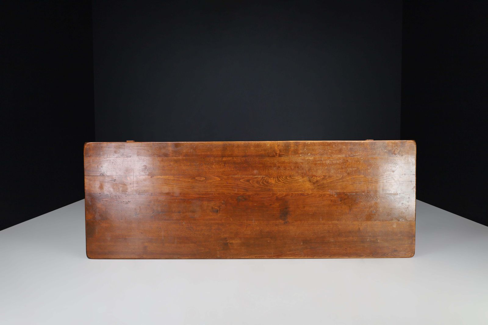 Antique Spanish Baroque Style Refectory Table With Carved Legs & Iron Stretcher photo buy