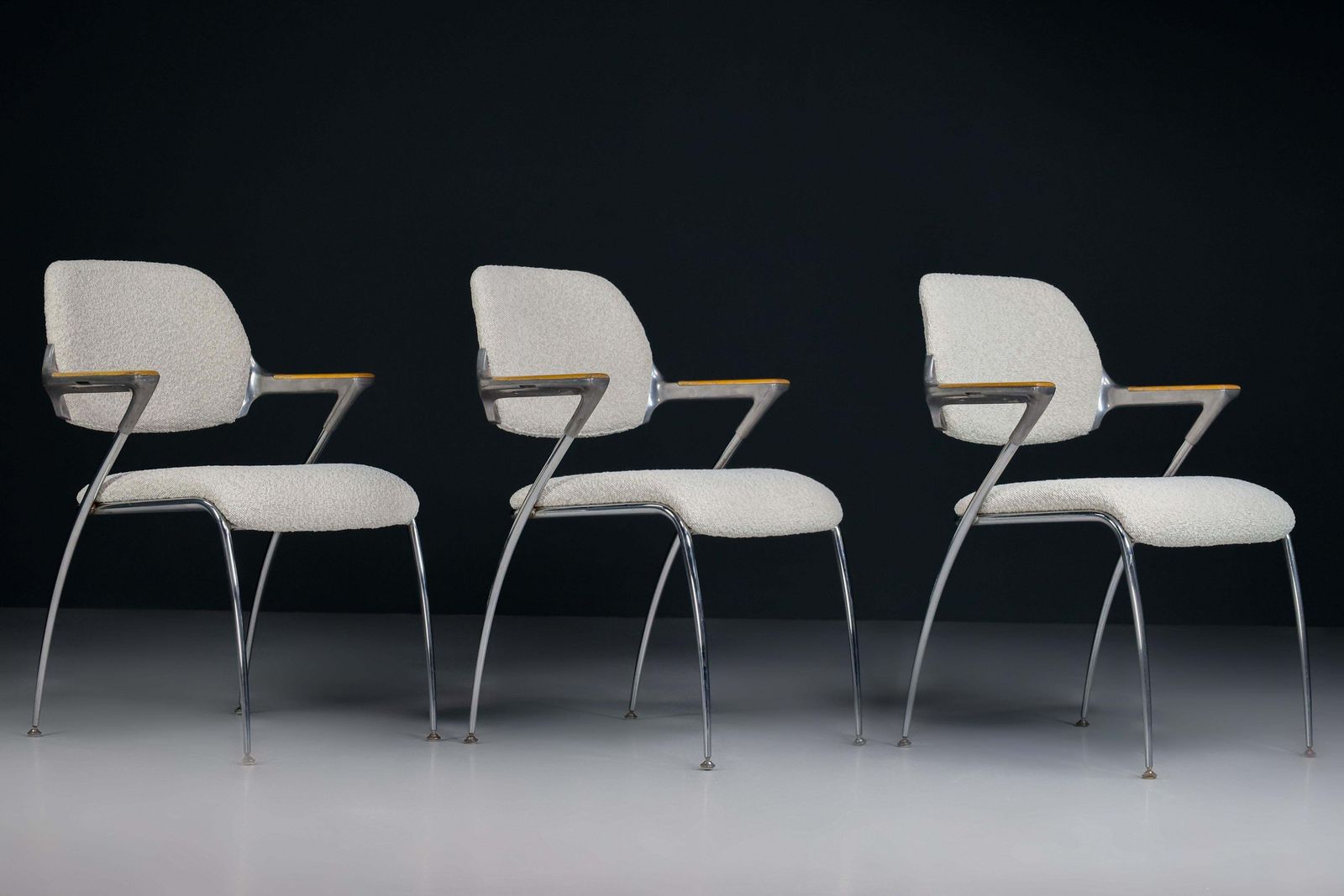 Francesco Zaccone For Thonet Golf Chairs In New Bouclé Upholstery, Germany 1970 photo 569.0