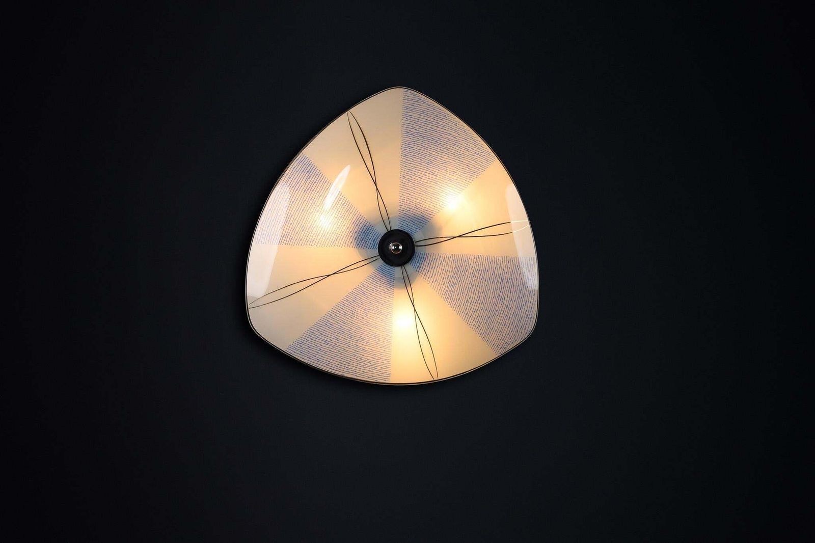 Mid Century Glass Hanging Pendant Or Wall Light Brussels World Expo 1958 (No55) photo Lighting