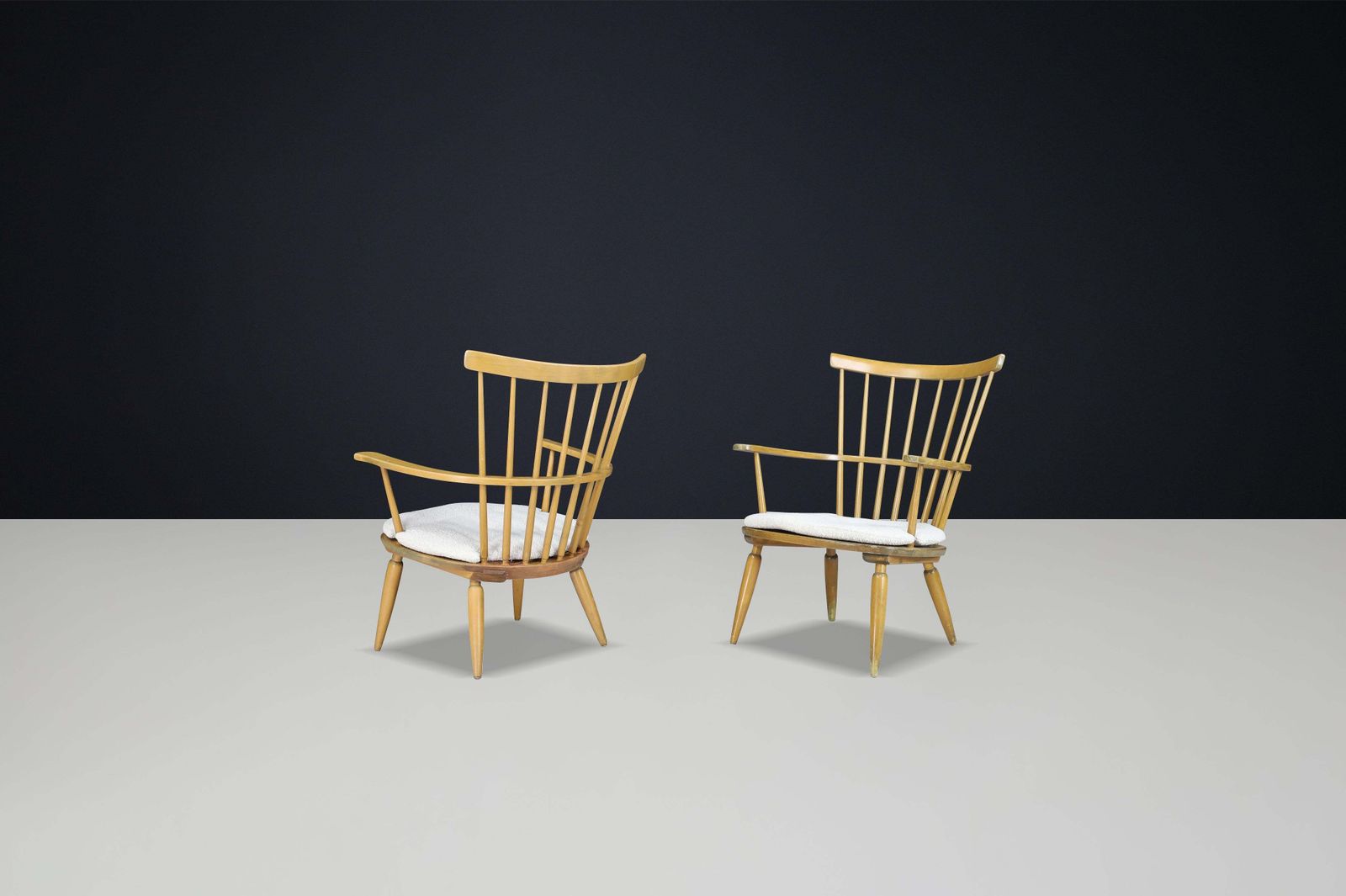 photo vinterior Midcentury Armchair With New Boucle Cushions By Franz Schuster, Austria, 1950s