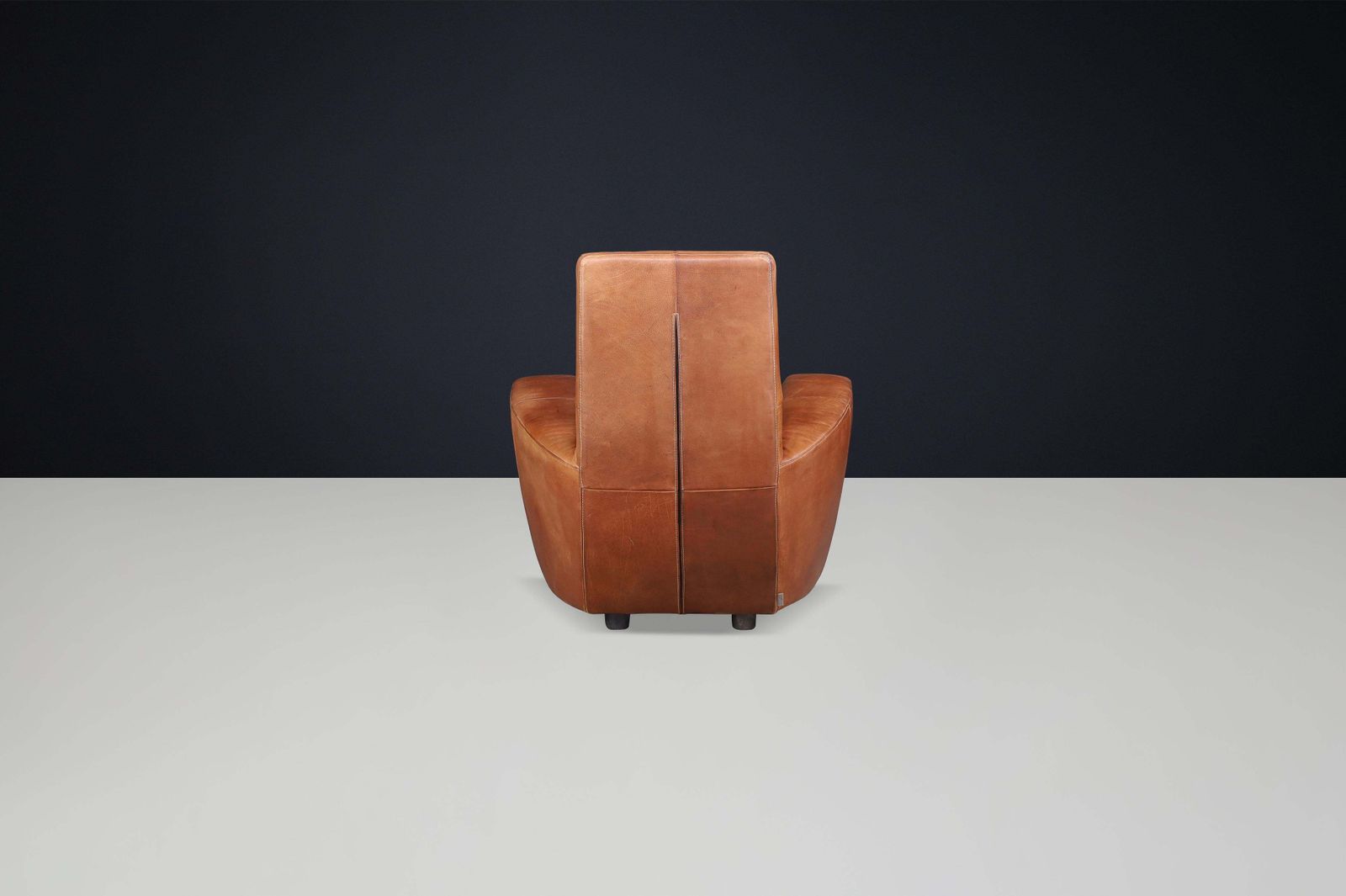 photo furniture Vintage Gerard Van Den Berg Leather Lounge Chair, The Netherlands, 1970s
