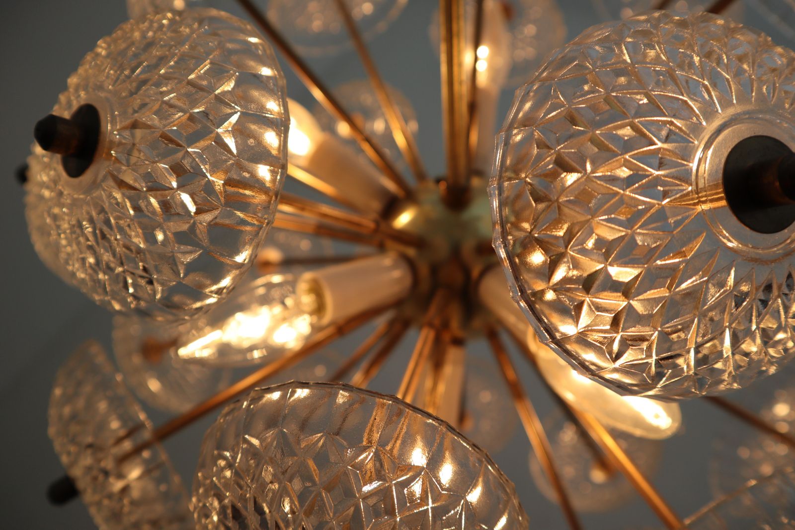 Large Set Midcentury Brass Floral Chandeliers In The Style Of Emil Stejnar photo vinterior