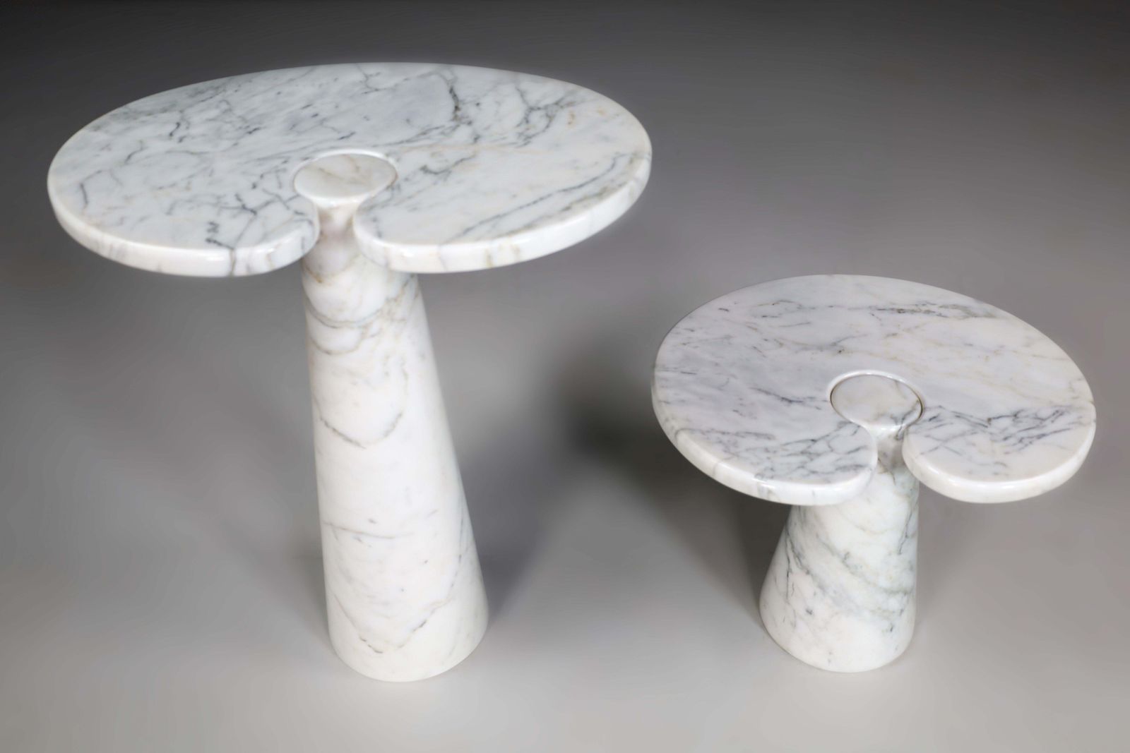 photo furniture White Carrara Marble Console Tables Model ''Eros'' By Angelo Mangiarotti Italy