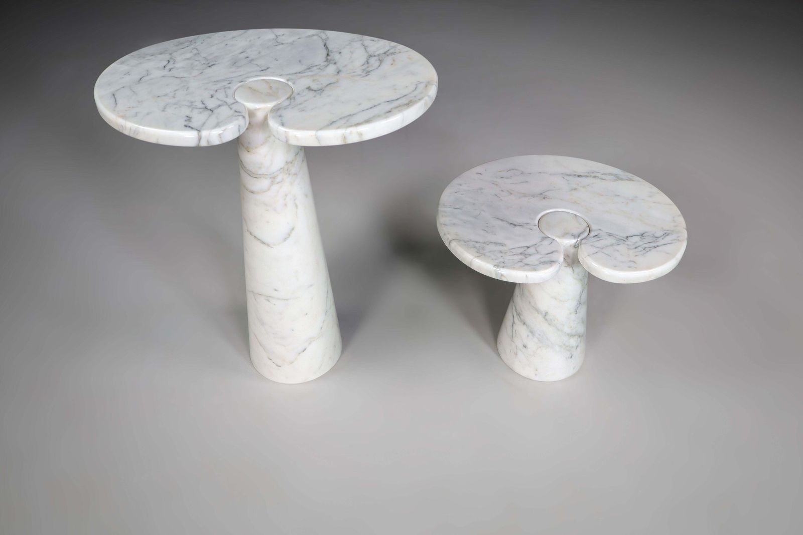 photo for sale White Carrara Marble Console Tables Model ''Eros'' By Angelo Mangiarotti Italy