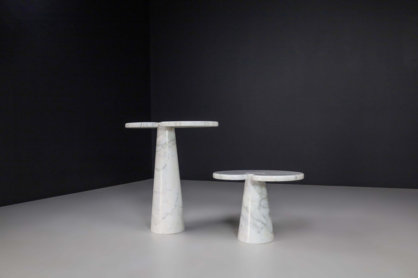 Furniture White Carrara Marble Console Tables Model ''Eros'' By Angelo Mangiarotti Italy photo