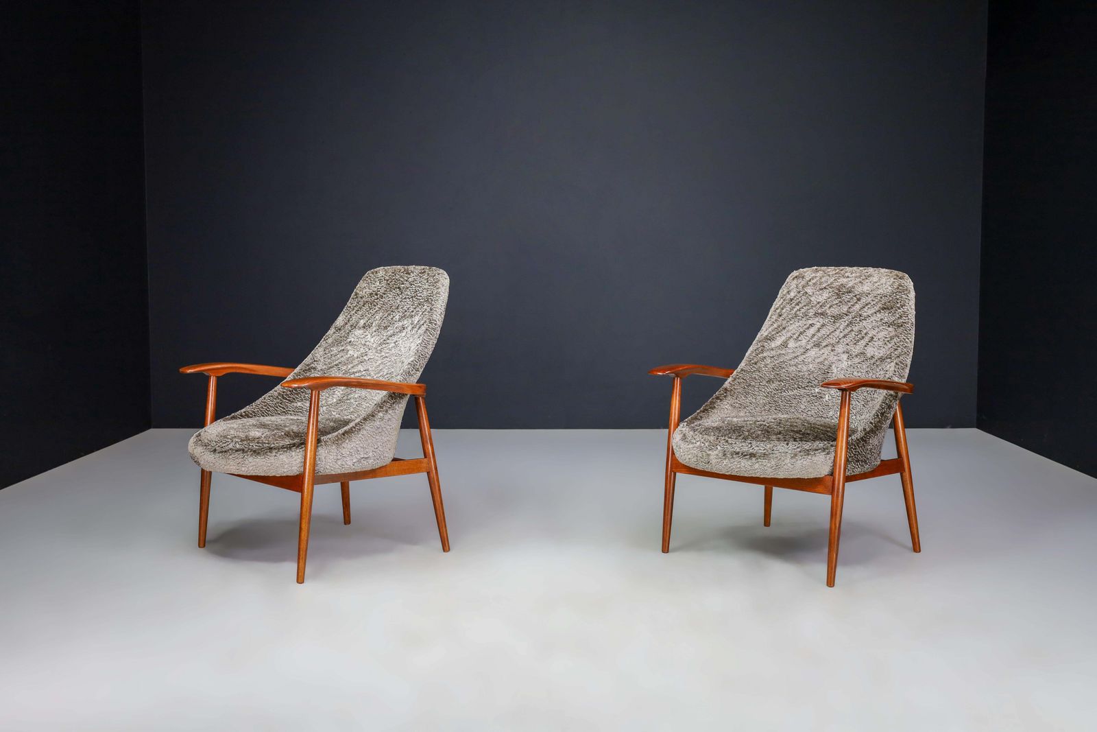 Pair Of Mid Century Modern Italian Lounge Chairs, 1950s photo for sale