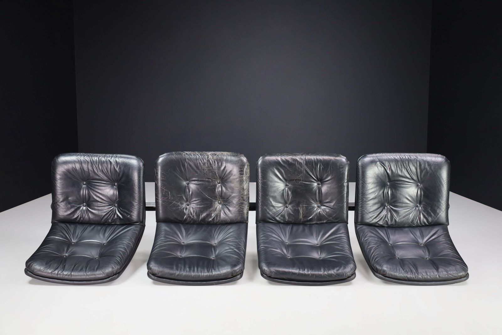 Geoffrey Harcourt Leather Four Seat Bench For Artifort, The Netherlands, 1960s photo buy