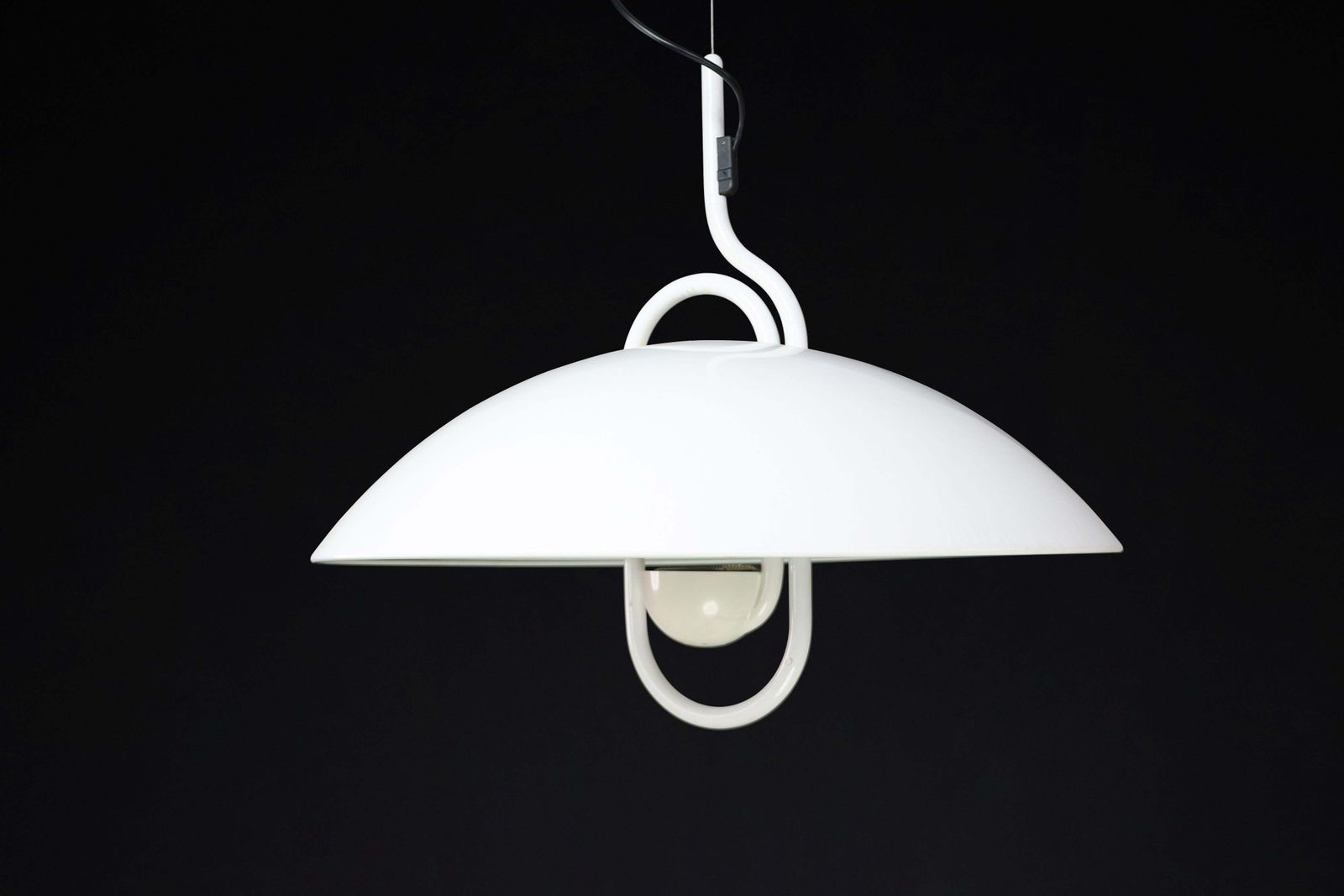 photo furniture Modern Elio Martinelli For Martinelli Luce Moon Dome Metal Pendant Lamp 1980