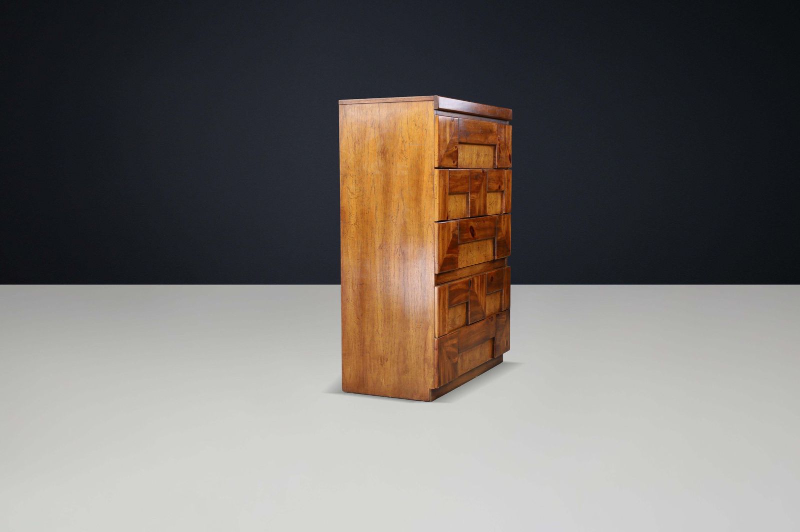 Brutalist “Staccato” Tallboy Dresser By Lane Furniture, USA, 1970s photo Furniture