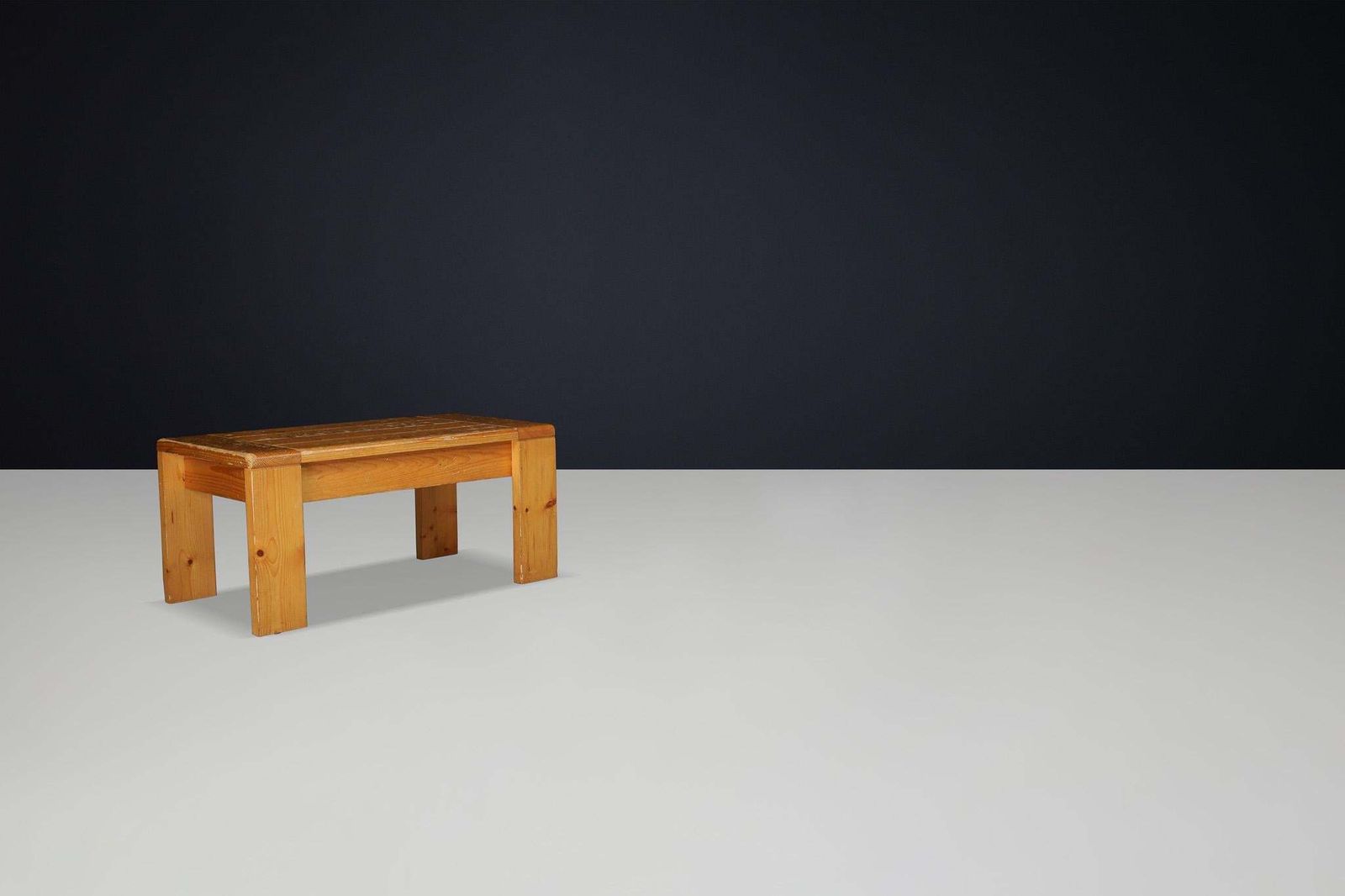 Mid Century Modern Charlotte Perriand “Les Arcs” Coffee Table In Pine photo for sale