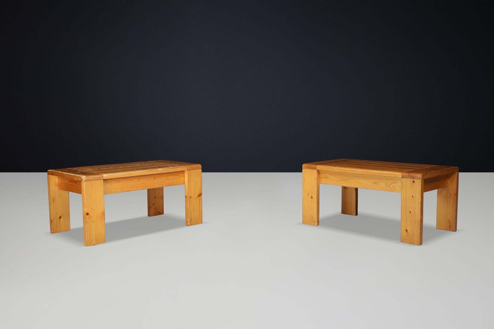 Mid Century Modern Charlotte Perriand “Les Arcs” Coffee Table In Pine photo buy