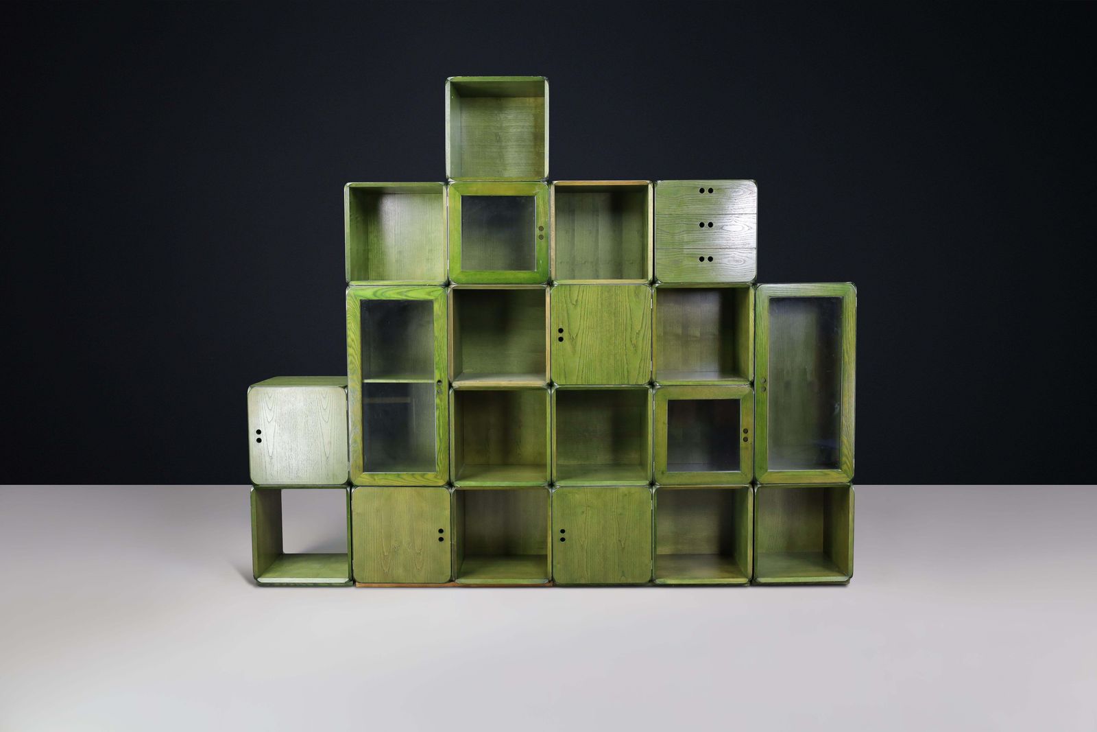 Derk Jan De Vries For Maisa Di Seveso, Natural Green Modular Cabinet Bookcase. photo 12518.0