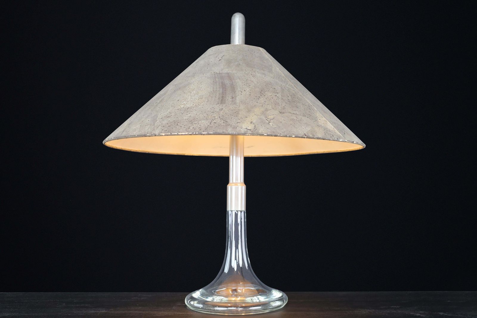Mid Century Modern Ingo Maurer Table Lamp Glass & Chrome, Design M, Germany 1960 photo for sale