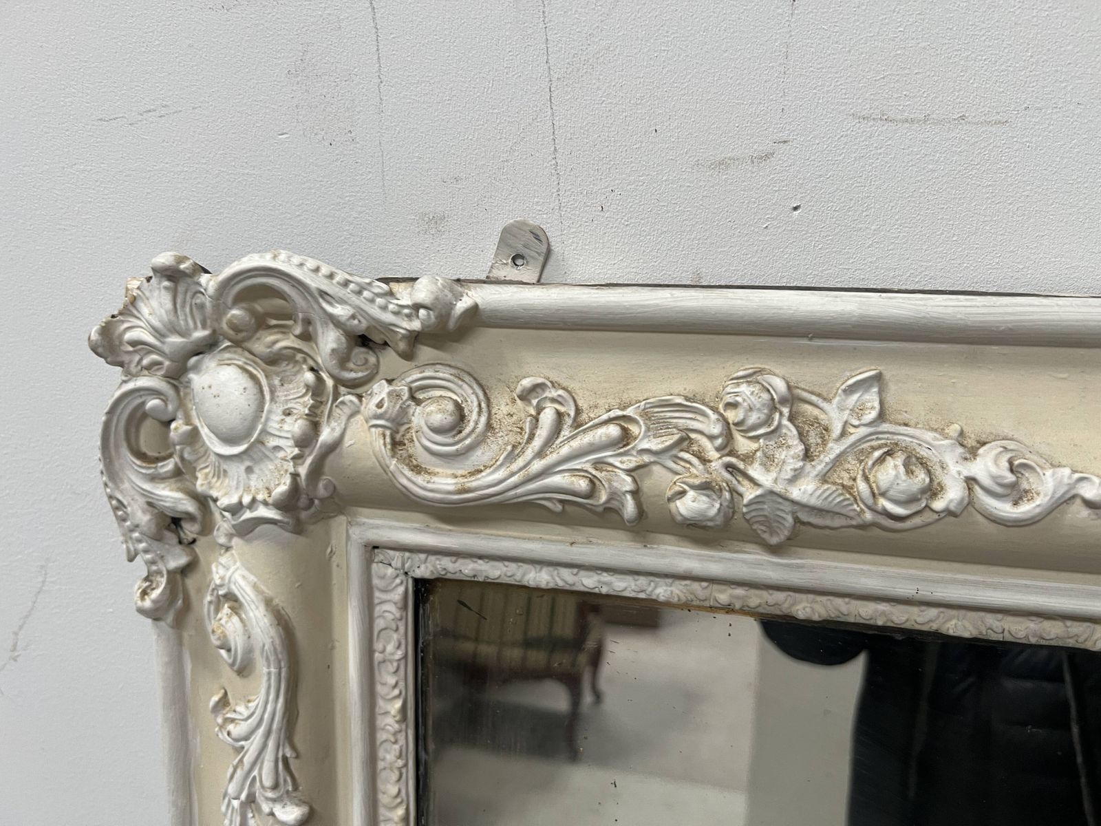 Louis XVI Style Mirror In Wood And Patinated Stucco, 20th Century photo buy