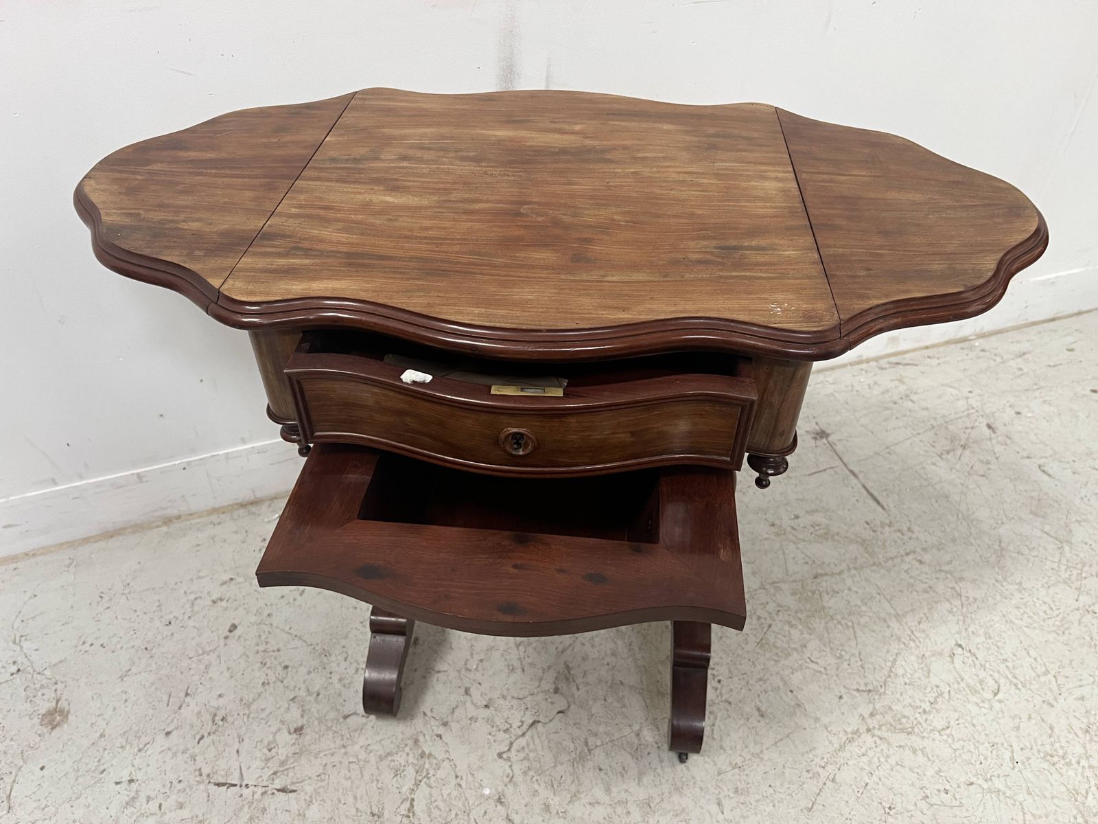 Napoleonic Era Mahogany And Veneer Work Table, 19th Century photo for sale