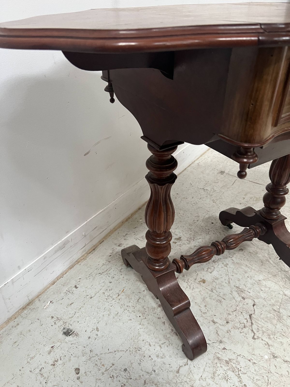 photo for sale Napoleonic Era Mahogany And Veneer Work Table, 19th Century