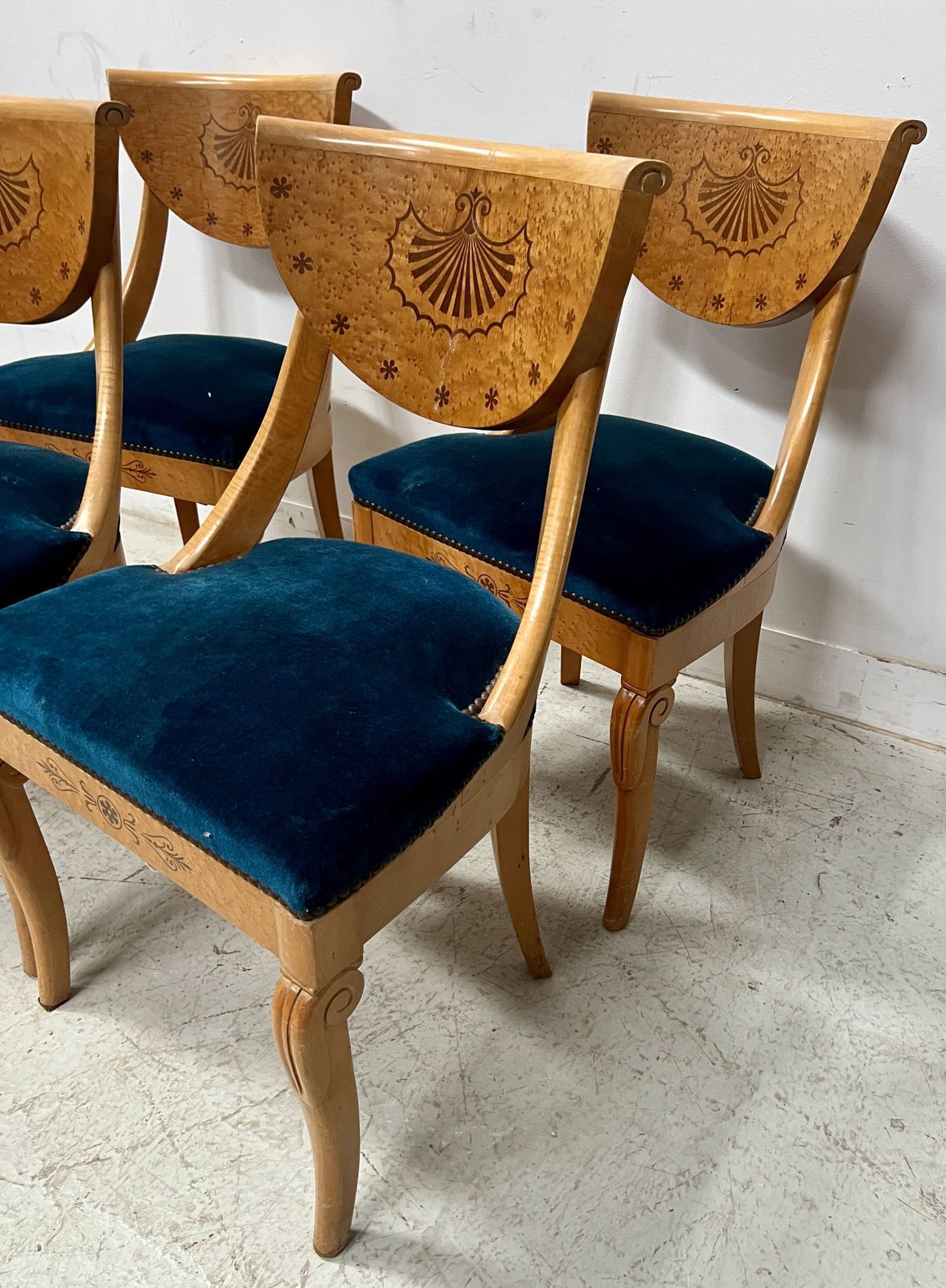 Set Of Four 20th Century Charles X Style Maple Wood Chairs photo vinterior