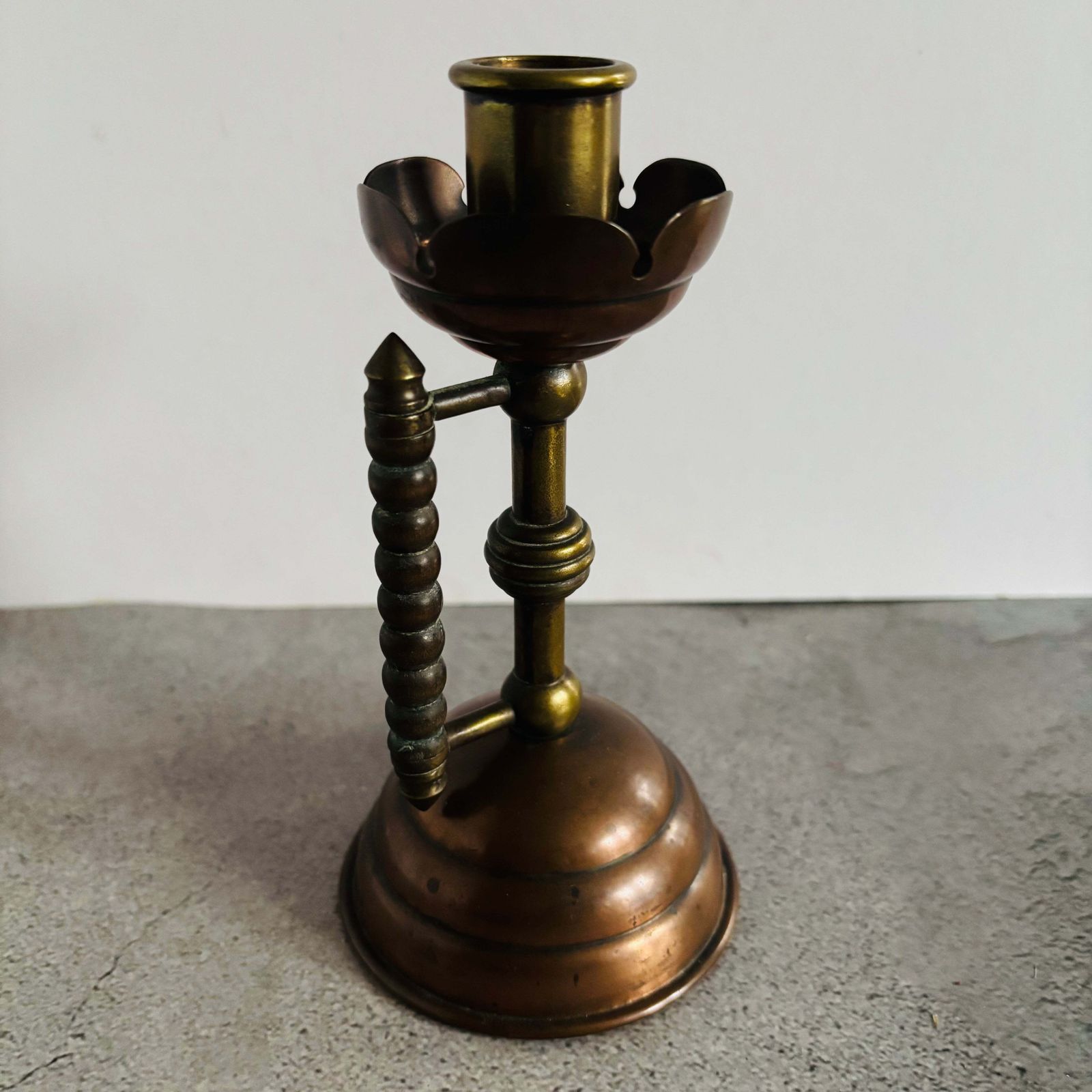 photo for sale Arts & Crafts Copper And Brass Candlestick