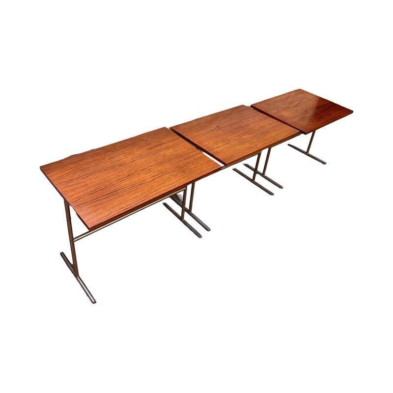 Rosewood Veneer Tables By Rincklake Van Endert, 1960s, Set Of 3 photo vintage