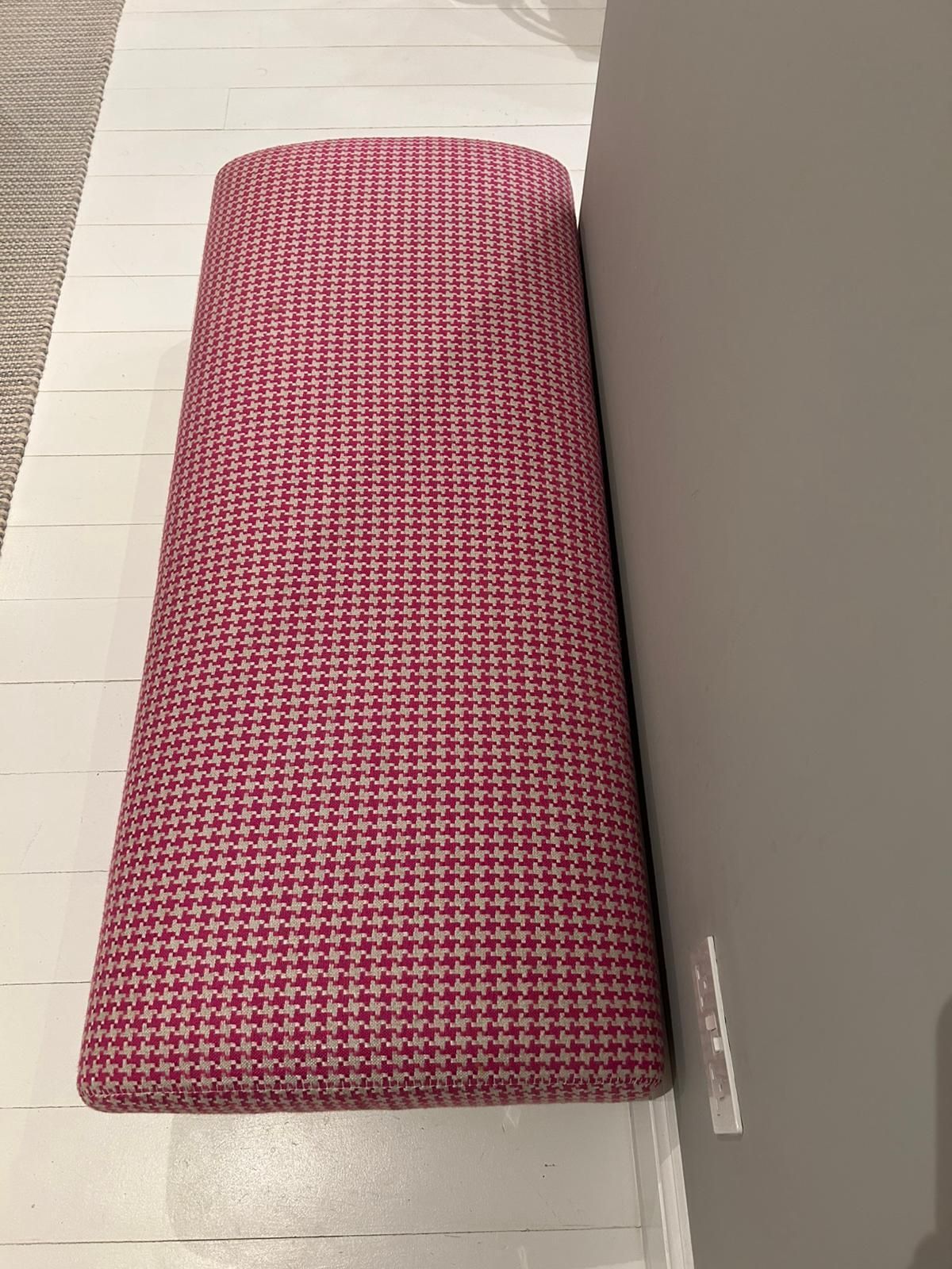Designers Guild Elipse Footstool (Large) With Pink Houndstooth Fabric photo 350.0