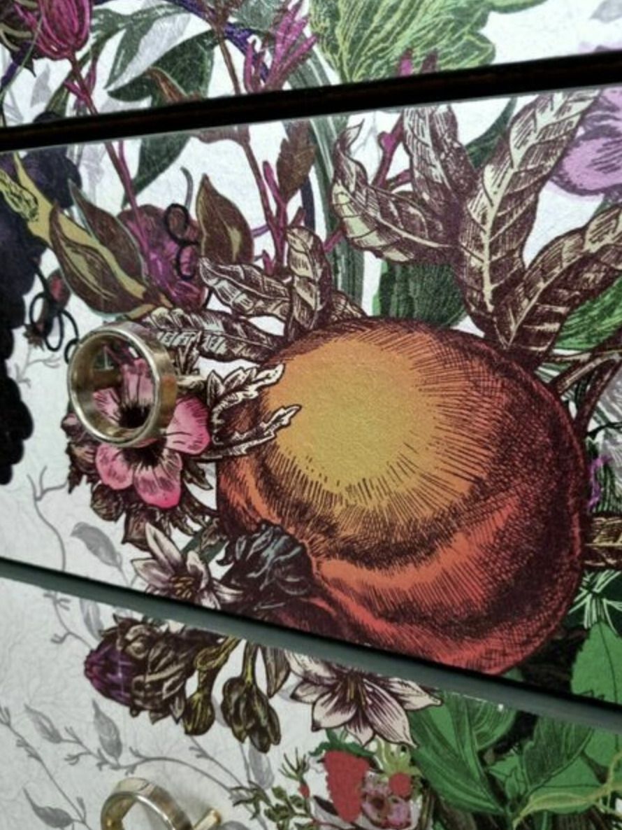Mid Century Chest Of Drawers With Timorous Beasties Bloomsbury Garden photo buy