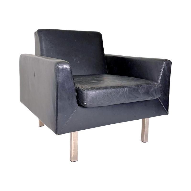 Model F410 Lounge Set In Black Leather By Theo Ruth For Artifort, 1950s, Set Of 3 photo furniture