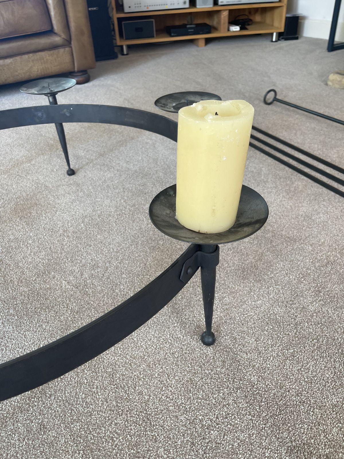 Stunning Handmade Black Iron Candelabra – One Of A Kind Statement Piece, 200cm Drop photo furniture