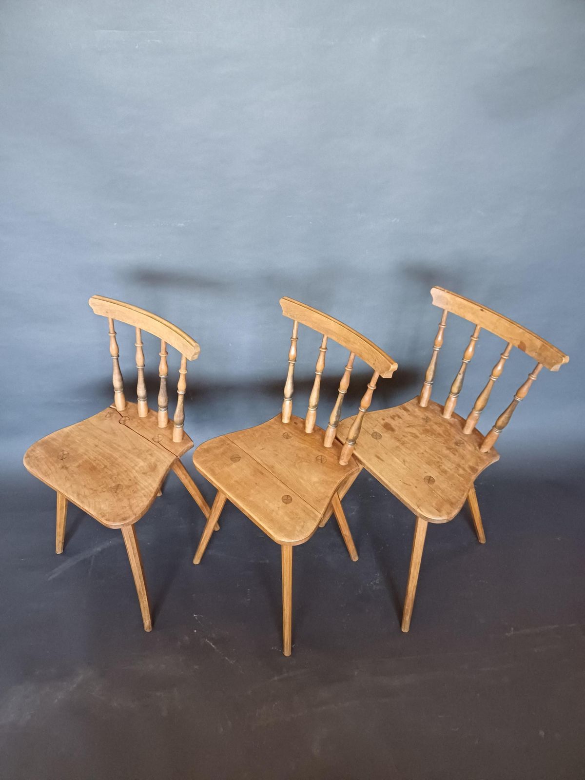 Antique Slovenian Alps Farm Chairs, 1930s, Set Of 3 photo buy
