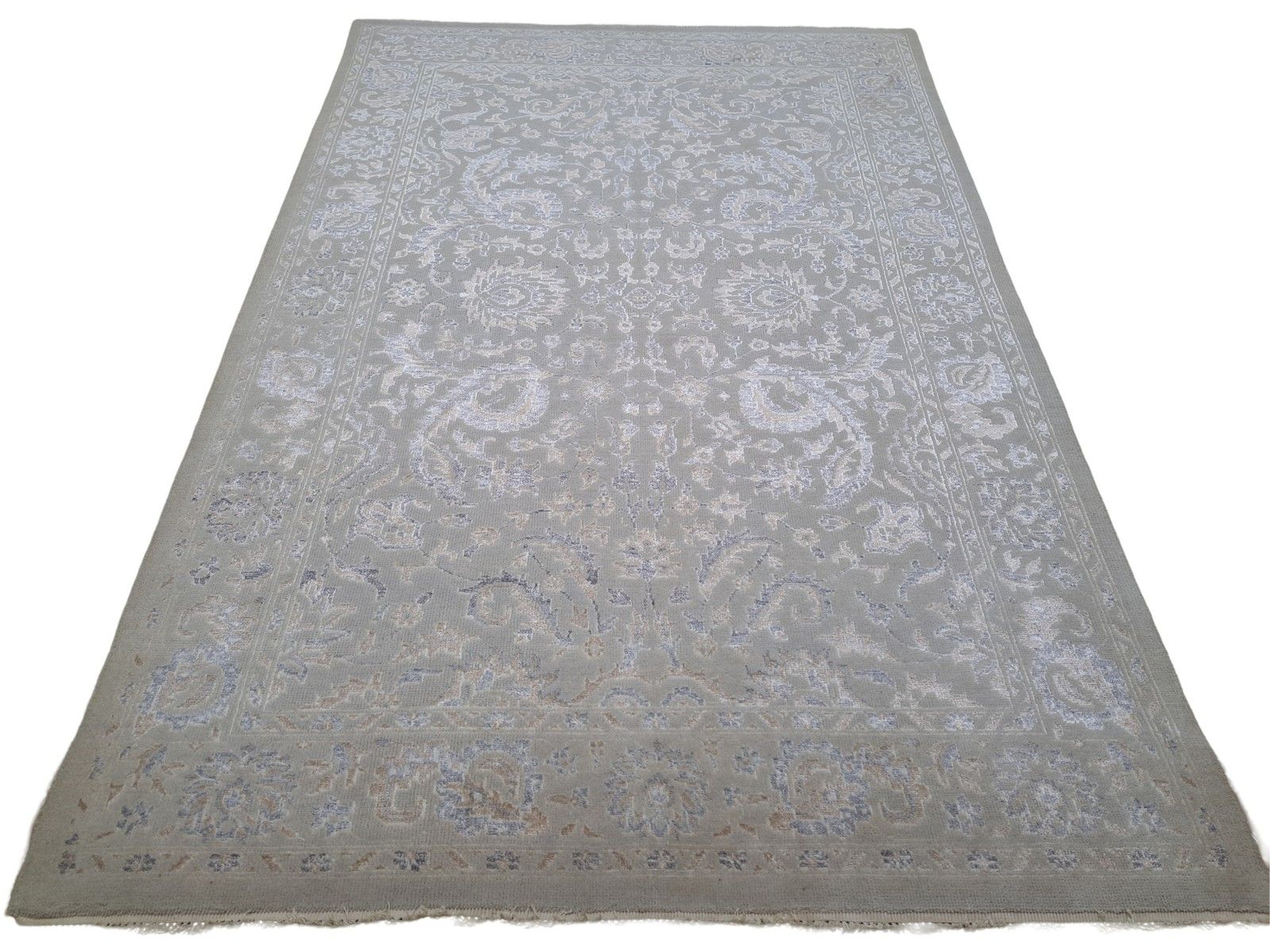 5.6x8 Ft 100% Silk Hand Knotted Area Rug For Contemporary Living Room photo Textiles