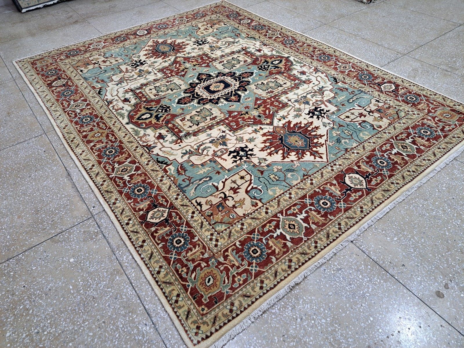 8x10 Ft Antique Heriz Inpired Hand Knotted New Rug Made Of Wool photo furniture