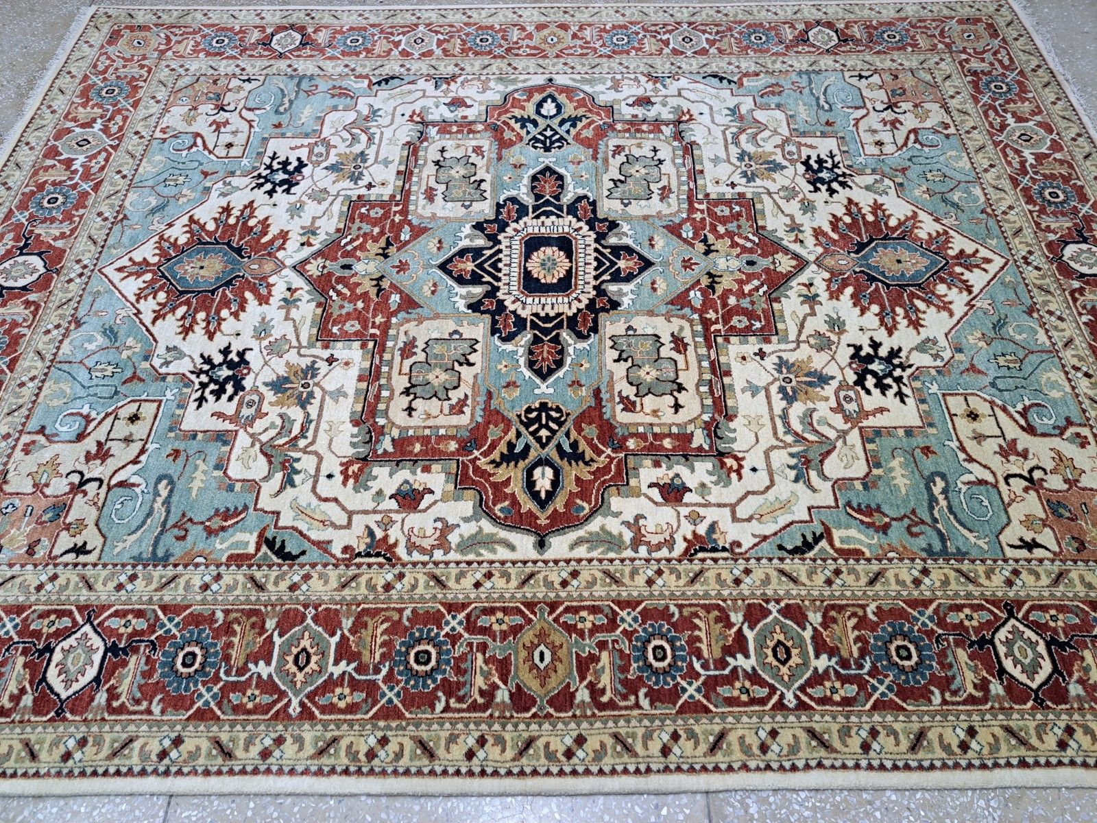 8x10 Ft Antique Heriz Inpired Hand Knotted New Rug Made Of Wool photo 2892.0