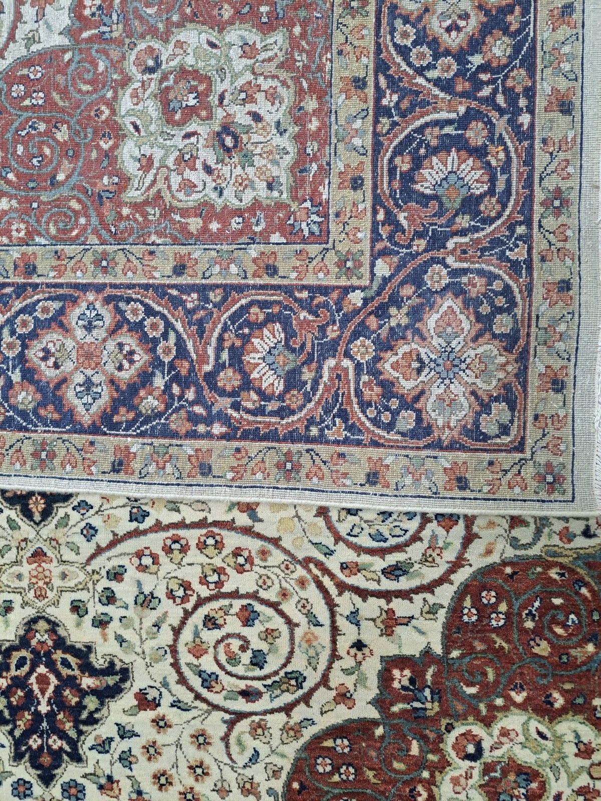 photo for sale 8x10 Ft Heriz Inspired Handmade Wool Rug. Antique Style Area Carpet. 100% Wool