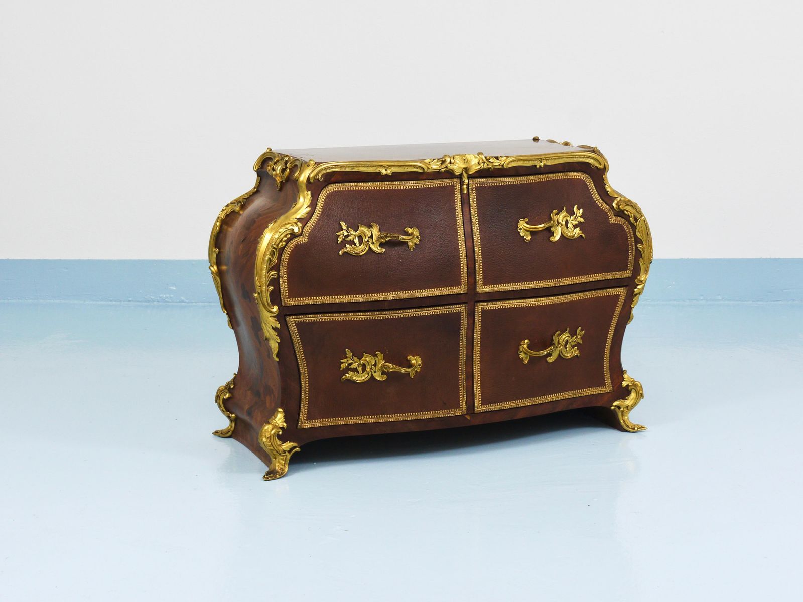 G. Durand Louis XV Bombé Commode, Marquetry, Ormolu Bronze, 1880, Paris, France photo for sale